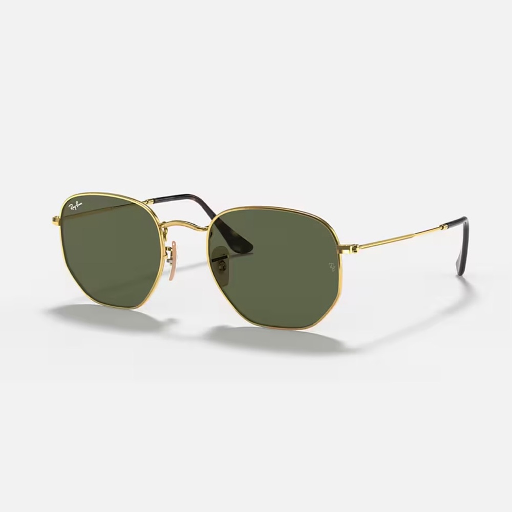 Ray-Ban Hexagonal Gold Frame Sunglasses RB3548-N